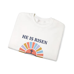 He Is Risen Crewneck Sweatshirt | Christian Easter shirt, faith-based humor