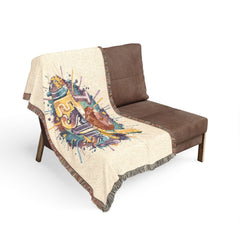 I Love Jesus Woven Blanket – Christian Faith Throw with Heart & Lightning Design