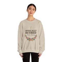Officially Retired Floral Crewneck Sweatshirt | retirement gifts for women, personalized retirement gifts