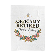 Officially Retired Floral Throw Blanket | retirement gifts for women, personalized retirement gifts