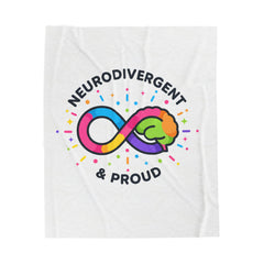 Neurodivergent & Proud Velveteen Plush Blanket | Autism Acceptance, Sensory-Friendly