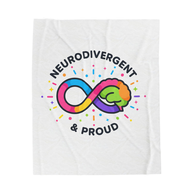 Neurodivergent & Proud Velveteen Plush Blanket | Autism Acceptance, Sensory-Friendly