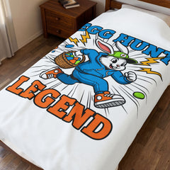 Egg Hunt Legend Velveteen Plush Blanket | Boys Easter, Egg Hunter Graphic