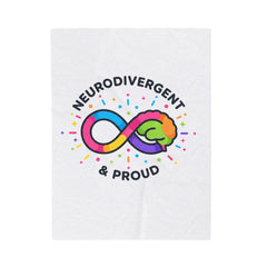 Neurodivergent & Proud Velveteen Plush Blanket | Autism Acceptance, Sensory-Friendly