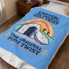 Easter: The Original Plot Twist Velveteen Blanket | Christian Easter humor