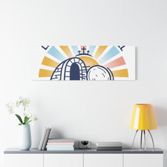 Let the Good News Roll Canvas | Christian Easter decor, He Is Risen wall art