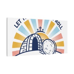 Let the Good News Roll Canvas | Christian Easter decor, He Is Risen wall art