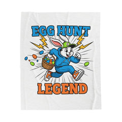 Egg Hunt Legend Velveteen Plush Blanket | Boys Easter, Egg Hunter Graphic