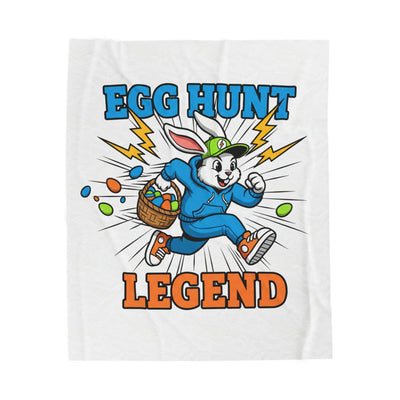 Egg Hunt Legend Velveteen Plush Blanket | Boys Easter, Egg Hunter Graphic