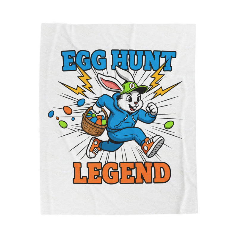 Egg Hunt Legend Velveteen Plush Blanket | Boys Easter, Egg Hunter Graphic
