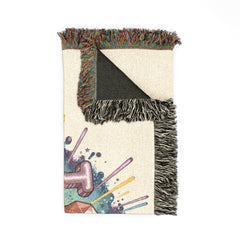 I Love Jesus Woven Blanket – Christian Faith Throw with Heart & Lightning Design