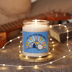 Let the Good News Roll Candle | Christian Easter soy candle, He Is Risen