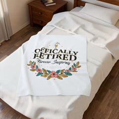 Officially Retired Floral Throw Blanket | retirement gifts for women, personalized retirement gifts