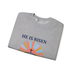 He Is Risen Crewneck Sweatshirt | Christian Easter shirt, faith-based humor