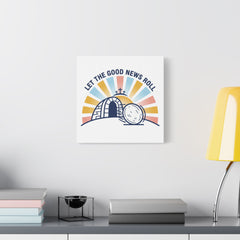 Let the Good News Roll Canvas | Christian Easter decor, He Is Risen wall art