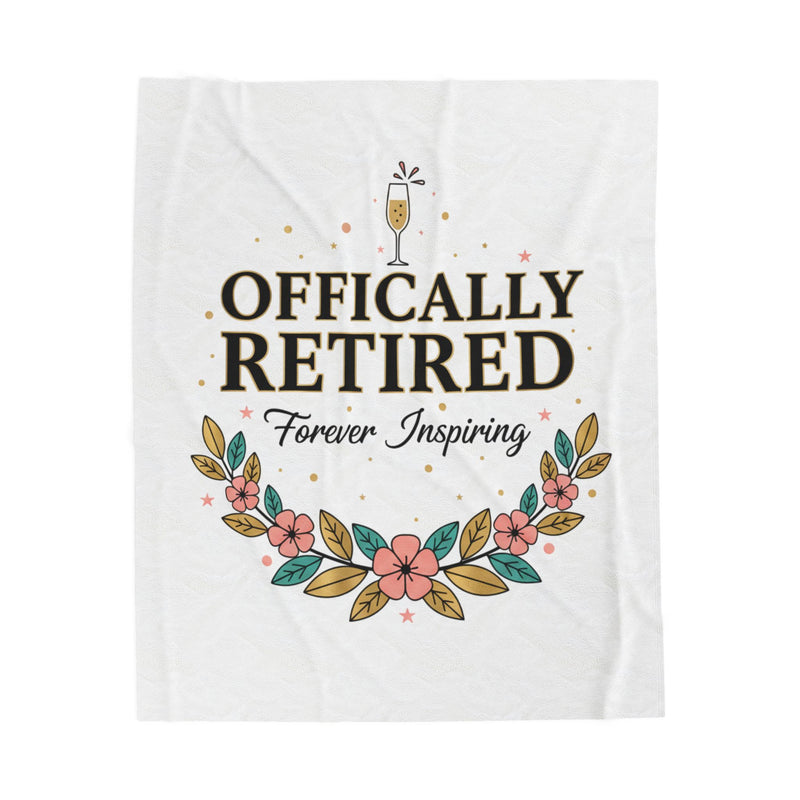 Officially Retired Floral Throw Blanket | retirement gifts for women, personalized retirement gifts