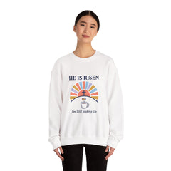 He Is Risen Crewneck Sweatshirt | Christian Easter shirt, faith-based humor