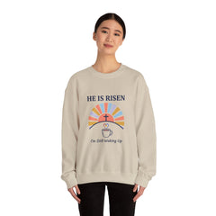 He Is Risen Crewneck Sweatshirt | Christian Easter shirt, faith-based humor