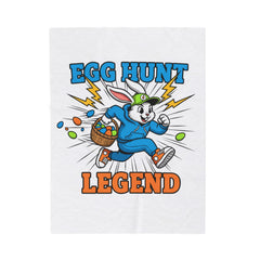 Egg Hunt Legend Velveteen Plush Blanket | Boys Easter, Egg Hunter Graphic