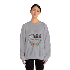 Officially Retired Floral Crewneck Sweatshirt | retirement gifts for women, personalized retirement gifts