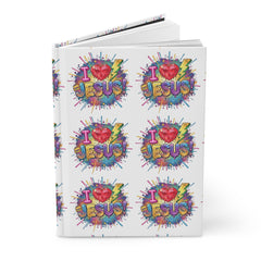 Hardcover Journal — I  Jesus Colorful Watercolor Christian Notebook