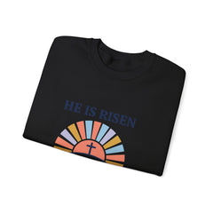 He Is Risen Crewneck Sweatshirt | Christian Easter shirt, faith-based humor