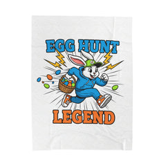 Egg Hunt Legend Velveteen Plush Blanket | Boys Easter, Egg Hunter Graphic