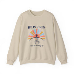 He Is Risen Crewneck Sweatshirt | Christian Easter shirt, faith-based humor