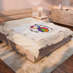 Neurodivergent & Proud Velveteen Plush Blanket | Autism Acceptance, Sensory-Friendly