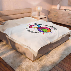 Neurodivergent & Proud Velveteen Plush Blanket | Autism Acceptance, Sensory-Friendly