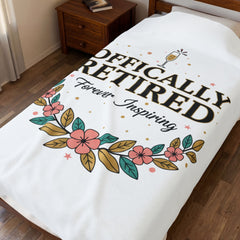 Officially Retired Floral Throw Blanket | retirement gifts for women, personalized retirement gifts