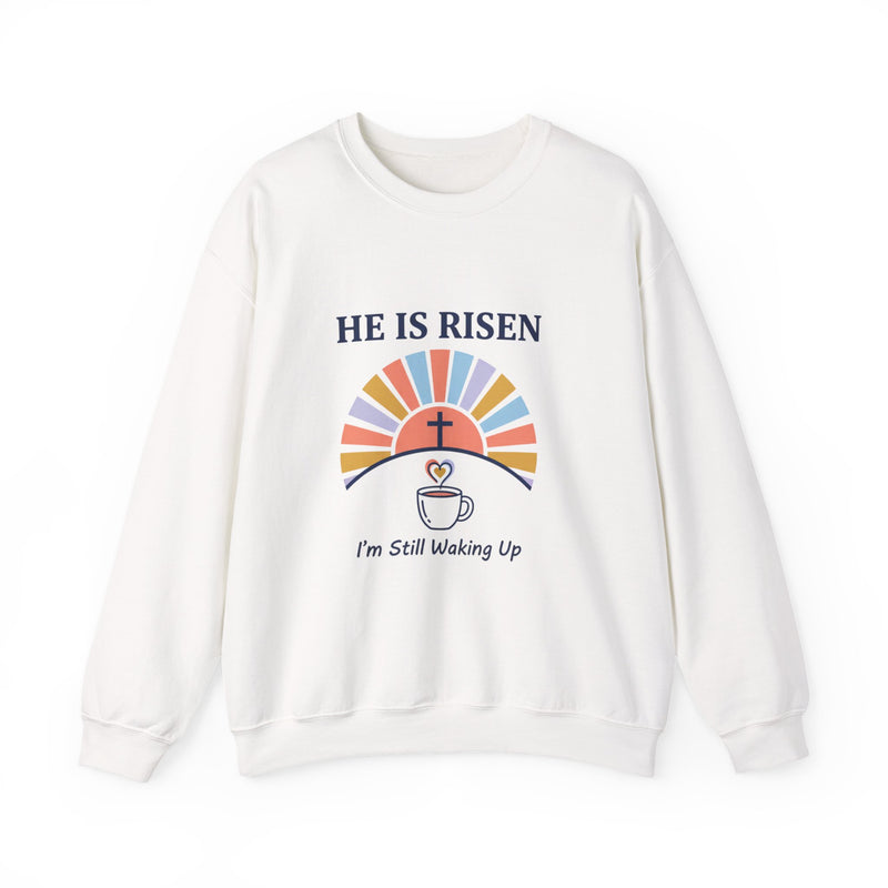 He Is Risen Crewneck Sweatshirt | Christian Easter shirt, faith-based humor