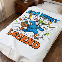 Egg Hunt Legend Velveteen Plush Blanket | Boys Easter, Egg Hunter Graphic