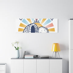 Let the Good News Roll Canvas | Christian Easter decor, He Is Risen wall art